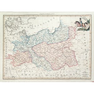 KSIĘSTWO WARSZAWSKIE. Mapa Księstwa Warszawskiego i Królestwa Prus; oprac. Pierre Lapie, pochodzi z: ...