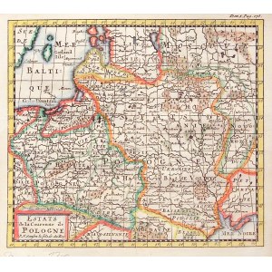 POLSKA, LITWA. Mapa Rzeczpospolitej; oprac. Nicolas Sanson D'Abbeville, mapa zamieszczana w: Introdu ...