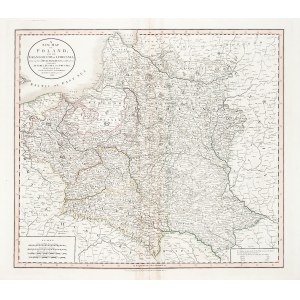 POLSKA, LITWA, GALICJA. Porozbiorowa mapa Polski, Litwy i Galicji; ryt. John Cary, Londyn 1799; stal ...