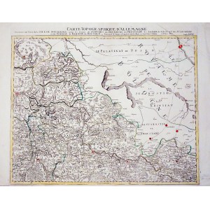 WSCHOWA, KOŚCIAN, GŁOGÓW. Mapa pogranicza polsko-śląskiego, obejmuje również starostwo we Wschowi ...