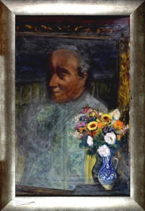 Aneri Irena Weissowa (1888-1981), Martwa natura z portretem W. Weissa i kwiatami, po 1950