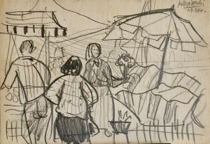 Kazimierz Podsadecki (1904 - 1970), Scena rodzajowa, 1964