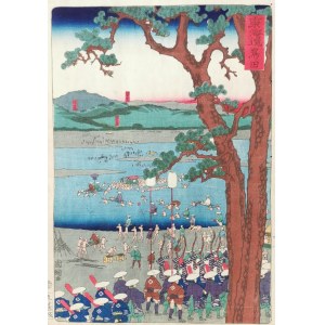 Utagawa KUNITERU (1808-1876), Shimada z cyklu: Słynne miejsca na drodze Tokaido, 1863