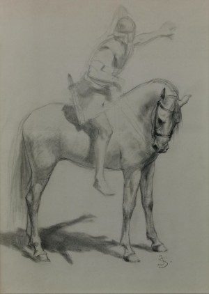 Jan STYKA (1858-1925), Studium postaci rzymianina na koniu