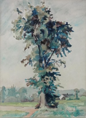 Kazimierz PUCHAŁA (1895-1986), Pejzaż z drzewem, 1947
