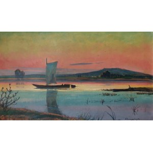 Henryk SZCZYGLIŃSKI (1881-1944), Zachód słońca nad jeziorem