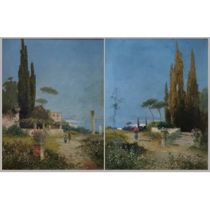 Georg FISCHHOF (A. L. Terni) (1859-1914), Gemäldepaar - Italienische Landschaften