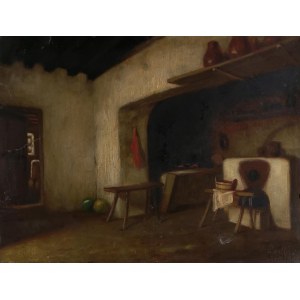 Eduard BALLÓ (1859-1936), Wnętrze chaty, 1887