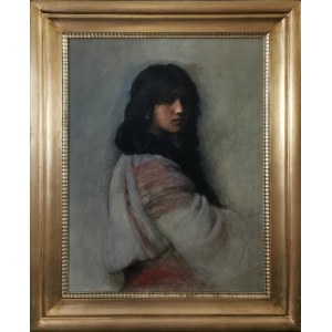 Malarz nieokreślony, XIX / XX w., Dziewczyna o czarnych włosach