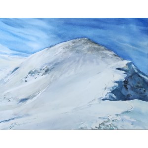 Katarzyna Bukowska, Tatry zachodnie, 2019r., akwarela na papierze, 31x41cm, sygn.l.d Kbuk oraz na odwrociu