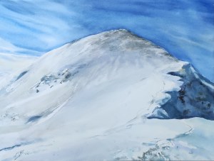 Katarzyna Bukowska, Tatry zachodnie, 2019r., akwarela na papierze, 31x41cm, sygn.l.d Kbuk oraz na odwrociu