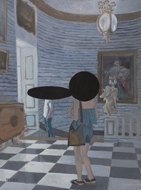 Marlena Majchrzak, W pałacu, olej na płótnie, 80x60cm, sygn.l.d