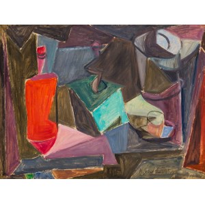 Ksenia Boguslavskaya(1892 - 1972), Kubistyczna martwa natura z młynkiem do kawy