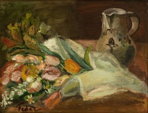 Adolf Feder (1886 Odessa - 1943), Martwa natura z dzbanem i kwiatami