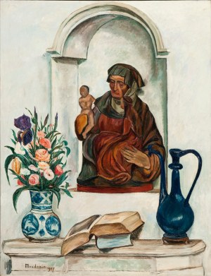 Szymon Mondzain (1890 Chełm - 1979 Paryż), Martwa natura z Madonną, 1927 r.