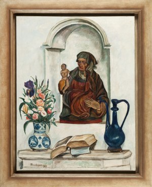 Szymon Mondzain (1890 Chełm - 1979 Paryż), Martwa natura z Madonną, 1927 r.