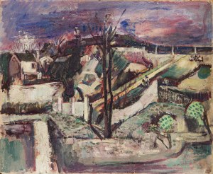 Joseph Pressmane (1904 Beresteczko - 1967 Paryż), Widok tętniącej życiem wioski