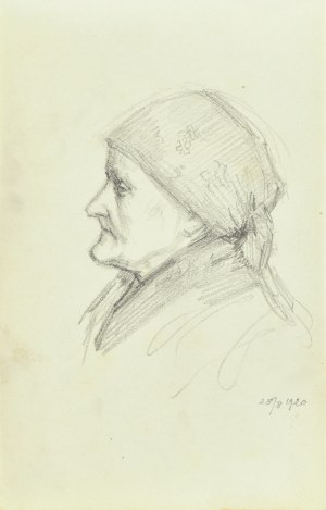 Józef Pieniążek (1888-1953), Studium portretowe wiejskiej kobiety