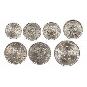 Polska, PRL 1944-1989, zestaw menniczych monet aluminiowych (2)