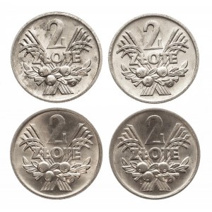 Polska, PRL 1944-1989, 2 złote 1974, zestaw 4 monet