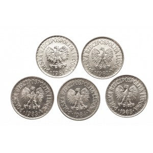 Polska, PRL 1944-1989, 1 złoty, zestaw roczników 1981-1985