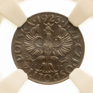 Polska, II Rzeczpospolita 1918-1939, 1 grosz 1923, Birmingham. NGC MS 65 BN.