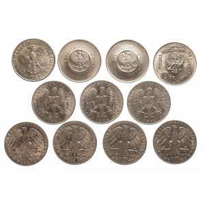 PRL 1944-1989, zestaw 11 monet 10 złotych.