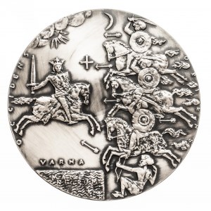 PRL, medal z serii królewskiej PTAiN, projektu Witolda Korskiego - Władysław Warneńczyk.