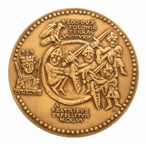 PRL, medal z serii królewskiej PTAiN, projektu Witolda Korskiego - Władysław Wygnaniec.