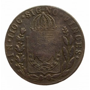 Brazylia, 40 reis 1828, kontramarka 40 (1835), Rio de Janeiro.