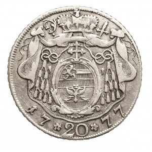 Austria, Salzburg 20 kreuzer 1777 M, Hieronymus Graf Colloredo 1772-1803.