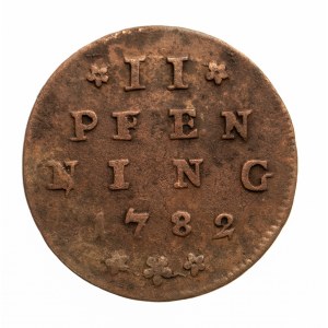 Austria, Salzburg 2 pfenning 1782, Hieronymus Graf Colloredo 1772-1803.