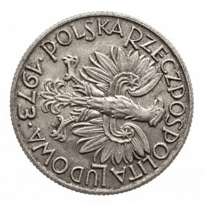 Polska, PRL 1944-1989, 5 złotych 1973 Rybak. destrukt - obrotka