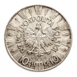 Polska, II Rzeczpospolita 1918-1939, 10 złotych 1939 Piłsudski (1)