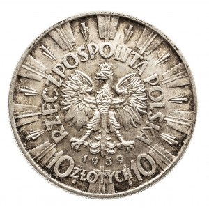 Polska, II Rzeczpospolita 1918-1939, 10 złotych 1939 Piłsudski (4)