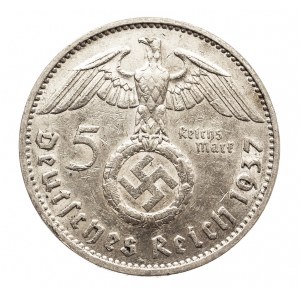 Niemcy, III Rzesza 1933-1945, 5 marek 1937 A, Hindenburg