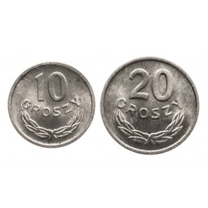 Polska, PRL 1944-1989, zestaw: 10 groszy 1965, 20 groszy 1965