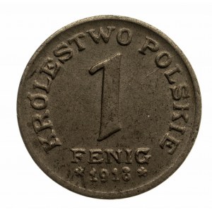 Polska, Królestwo Polskie, 1 fenig 1918, Stuttgart