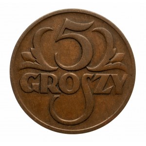 Polska, II Rzeczpospolita 1918-1939, 5 groszy 1928, Warszawa.