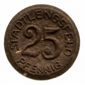 Niemcy, Turyngia, Miasto Lengsfeld, 25 fenigów 1921, porcelana, Miśnia