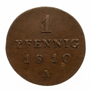 Niemcy, Prusy, 1 fenig 1810 A, berło, Berlin