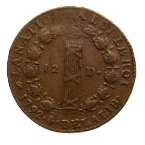 Francja, Ludwig XVI 1774 - 1793, 12 diner 1792, Dijon