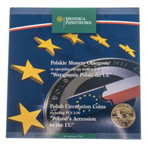 Polska, Rzeczpospolita Polska od 1989, oficjalny zestaw monet obiegowych Mennicy Państwowej Wstąpienie Polski do UE