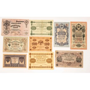 Rosja, zestaw banknotów z początku XX wieku