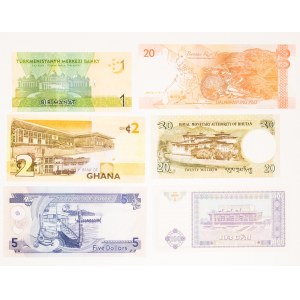 Różne państwa, zestaw banknotów (6 szt.)
