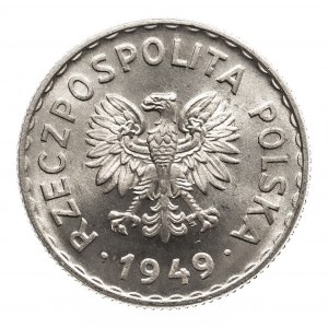 Polska, PRL 1944-1989, 1 złoty 1949 aluminium