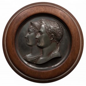 Francja, medalion z portretem pary cesarskiej Napoleona I Bonaparte i Marii Ludwiki