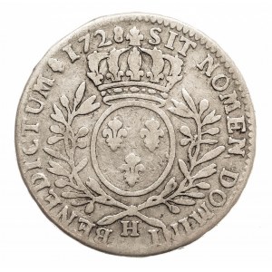 Francja, Ludwik XV 1715-1774, 1/2 ecu 1728 H, La Rochelle