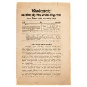 Wiadomości Numizmatyczno-Archeologiczne zeszyt maj 1909, Kraków