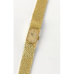 Firma OMEGA (zał. 1848, nazwa od 1894), Zegarek damski, naręczny, z bransoletką biżuteryjną